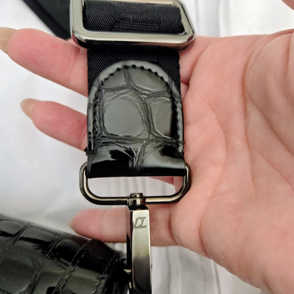 Christian Louboutin Black Croc-Embossed Women's Bag - Picture 9 of 16